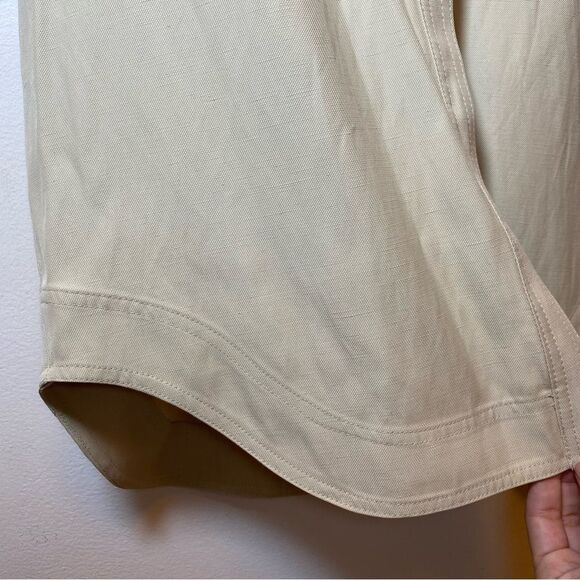 LouLou Studio NEW Moheli Viscose/Linen Short Sleeve Button Down Shirt Tan Sz XS - Picture 10 of 14